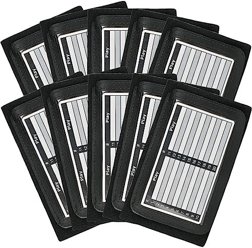 Dreifach-Playbook-Armband für Erwachsene, Quarterback-Armband (10er-Pack) – Triple Windows Playbook QB Armband – ideal für Fußballspiele, Baseball-Anrufe und alle Sportarten (schwarz)