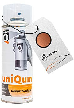 uniQum Autolack Spraydose für BMW COLOURED GOLD S04 Autolack Reparatur 400 ml