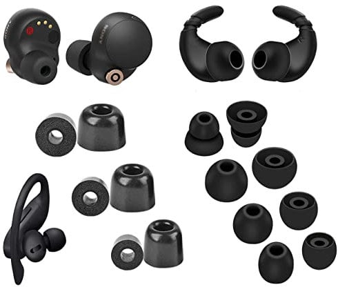 A-Focus [8 Paar] WF-1000XM5 WF-1000XM4 Ohrbügelspitzen 【Memory Foam & Silikon】 Weicher Ersatz, bequeme Ohrhörerspitzen, Flügelspitze, kompatibel mit Sony WF-C700N WF-C500, 23515H