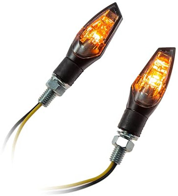 Universal Motorrad Halogen-Blinker Nova schwarz getönt E-geprüft