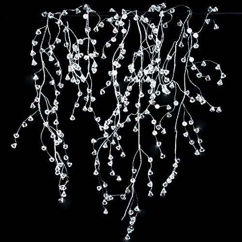 Kristall Diamant Eisdraht Girlande Stahldraht Klar Acryl Kristall Girlande Perlen Baum Girlande für Weihnachten Hochzeit Party Dekoration