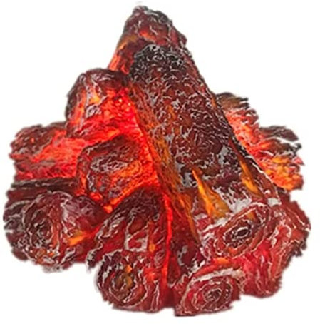 Liummrcy Feu de cheminée sans Flamme, cheminée à LED Artificielle alimentée par Batterie avec Flamme de Bois en Bois en rondins réaliste, pour Le Festival, Maison, décoration de Noël (Piles Non