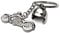 CUSTOMprivé, Porte clef moto custom type harley, accessoire porte clé motard biker triker avec casque moto chrome