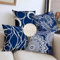 Outdoor Kissen Wetterfest Kissenbezug 60x60 cm Blau Sofakissen, 4er Set Kissenbezüge Böhmen Deko Kissen Quadratische Kopfkissen Bezug Couchkissen Leinen Kissenhülle für Garten Sofa Wohnzimmer DekoY39