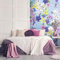 Livingwalls Vliestapete - Tapete Blumen in Flieder, Gelb und Blau - Wandtapete für verschiedene Räume - Wandbild XXL 2,80 m x 1,59 m