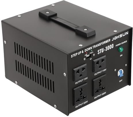 3000W Spannungswandler Ringkern-Transformator, Spannungswandler 110V auf 220V, Step up down Converter, stecker 220 auf 110v- In: 110V oder 220V / Out: 110V und 220V
