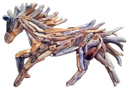 SEESTERN Treibholz Deko m. Pferd (78 cm) Motiv Wanddeko Driftwood Holzdeko /FBA_2340