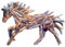 SEESTERN Treibholz Deko m. Pferd (78 cm) Motiv Wanddeko Driftwood Holzdeko /FBA_2340