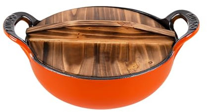 AILIBOO Enamel Cast Iron Dutch Oven (Orange, 2QT), 101036