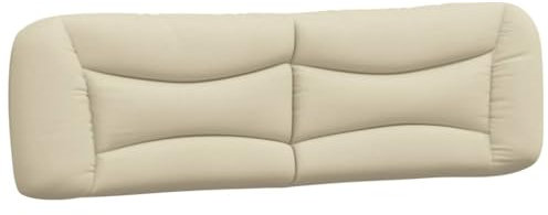 vidaXL Kopfteil Kissen, Kopfteilkissen für Schlafzimmer, Rückenkissen Bett mit Reißverschluss, Kopfpolster Bettkissen, Creme 180cm Stoff