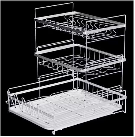 Estante de Secado de Platos Estante De Metal Para Platos, Estante De Cocina, Vajilla, Cubertería, Estante De Almacenamiento, Armario, Escurridor De Secado Escurridor de Platos ( Color : White , Size :
