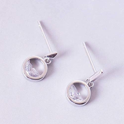 S925 Silber Koreanische Stil Einfache ein Wang Qingquan Ohrtropfen Ohrring Frauen Schöner Zirkon Eingesetzt Einfache Asymmetrische Kurze Studsas Showed, GeRRiT, Wie gezeigt, 925 Silber