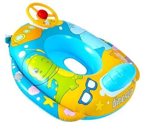 Baby Schwimmring, Aufblasbare Schwimmen Float Schwimmsitz Boot Auto Kinder Sicherer Sitz Schwimmring mit Lenkrad Schwimmreifen Kinder Schwimmhilf Schwimmende für Mädchen Jungen (Dinosaurier)
