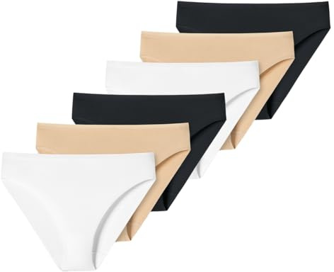 Uncover by Schiesser - Cotton - Tai Slip - 6er Pack (XL Schwarz/Weiß/Sand)