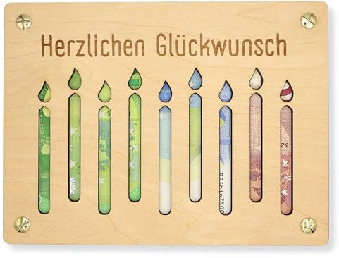 ZUKLA Verpackung für Geldgeschenke Geburtstag XL 20 x 15 cm - Geldgeschenk Verpackung Holz - Eine Originelle Idee, Geld zu Verschenken - Geschenkgutschein Geburtstag - Handmade