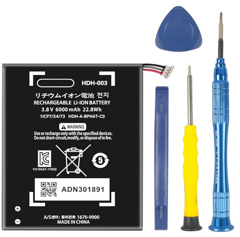 FLSTOR Battery for Nintendo Switch Lite, 6000mAh HDH-003 Battery Compatible with Switch Lite HDH-001 Game Console with Installation Tool