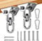 MUUKAIII Gancio Soffitto Sacco Boxe 2 Pezzi Gancio per Soffitto 360° Ruota Gancio da Soffitto in Acciaio Inox 450 KG Capacità Ganci Altalena Cuscinetto per Cemento Legno Veranda Sedile Yoga