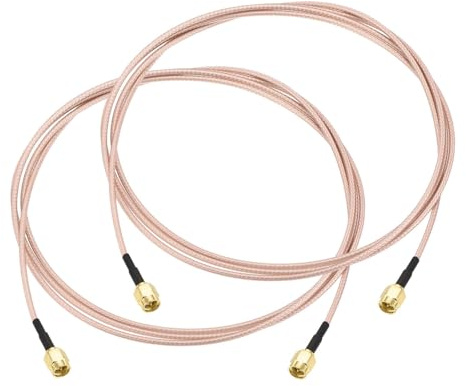 DMiotech 2 Pcs RG316 Coaxial Cable 63 SMA Male to SMA Male Connectors Adapter 50 Ohm Antenna Extension Cable for Router Antenna GPS LAN Common Devices