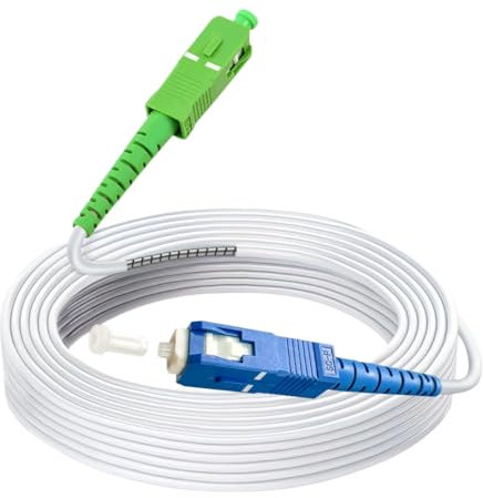 Speedoptic - Câble Fibre Optique pour Freebox de Free Pop, Ultra, Revolution, Raccordement SC/UPC vers SC/APC, Rallonge Jarretière (30 mètres)