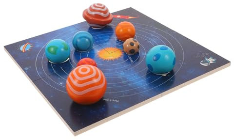 YARNOW Planetenkognitive Toys Brettspiel-Puzzle Sonnensystemmodell Für Pädagogische Brettspiele Hölzernes Beschäftigtes Brett Kinderspielzeug Für Holz