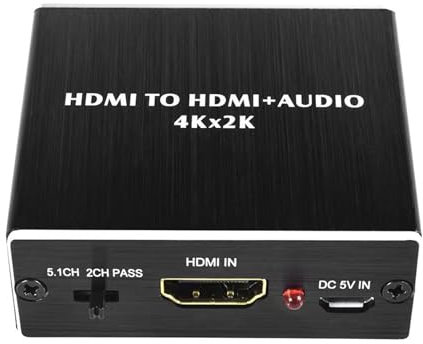 HDMI Audio Extractor Convertisseur audio 4Kx2K Optical Toslink SDPIF Prise audio 3,5 mm Adaptateur répartiteur optique HDMI pour PS5 et autres appareils