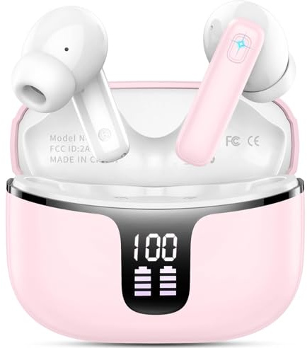 Motost Auriculares Bluetooth, 2025 Auriculares Bluetooth 5.3 con Estéreo HiFi 4 ENC, Auriculares Inalámbricos In-Ear 40H, Auriculares Deportivos IP7 Impermeables, Auriculares Inalámbricos Touch