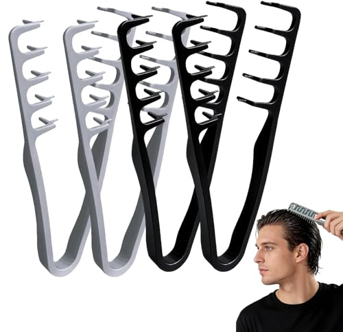 Texture Comb, 4 Stück Textur Kamm, Stylingkamm mit Textur | 20cm Großzahnkamm, Roots Volume Tool für Wurzeln Bangs Seam Grooming