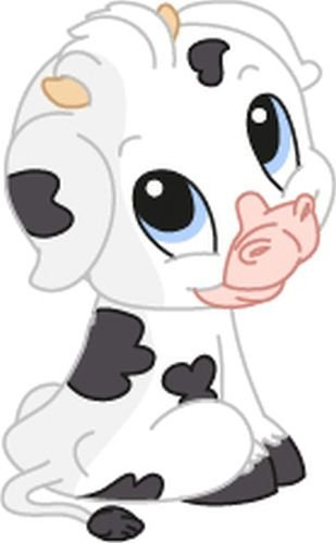 Bambinella® Bügelbild Aufbügler - gedruckte Velour/Flock Applikation zum selbst Aufbügeln - Motiv: Baby Kuh - gefertigt in eigener Werkstatt in Neuhof/Deutschland