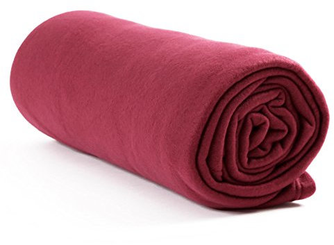 Estexo GmbH Tagesdecke Polar Fleece 2 Größen / 10 Farben wählbar -Polar Fleecedecke Microfaserdecke Kuscheldecke, Fleece XL, XXL, 130x170, 220x240 (220 x 240 cm/XXL, Beere)