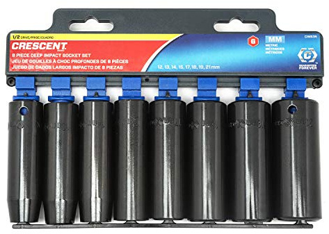 Crescent 8 Piece 1/2 Drive 6 Point Deep Impact Metric Socket Set - CIMS3N