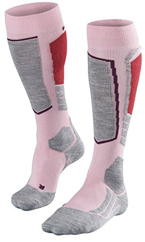 FALKE Damen Skisocken SK2, atmungsaktive Skistrümpfe mit Merinowolle, Antiblasen, Kniestrümpfe zum Skifahren, hohe Wärmeisolation, 1er Pack, thulit, 35-36