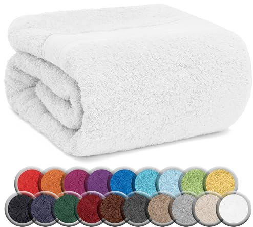NatureMark SAUNATUCH/Badetuch – Premium Qualität 80x200cm – Sauna-Handtuch 100% Baumwolle – Farbe: Weiß