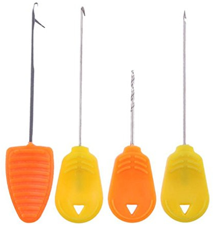NEWSHOT Baiting Needle Tool (Set of 4)- Coarse Carp Sea Fishing Nut Boilie Needles Drill Stringer Needle, Baiting Needle