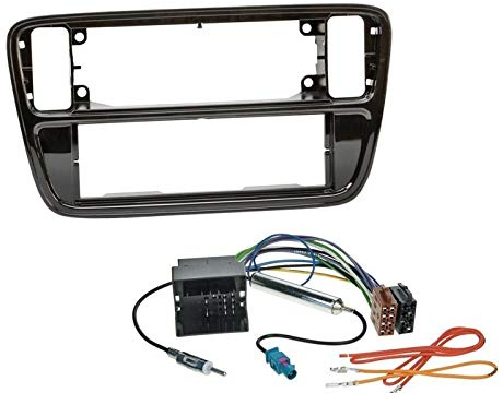 EHO 1 Din Radio Einbauset Blende Radioanschlusskabel Antennenadapter für VW Up (AA/AAN) Baujahr 2011 bis 2016