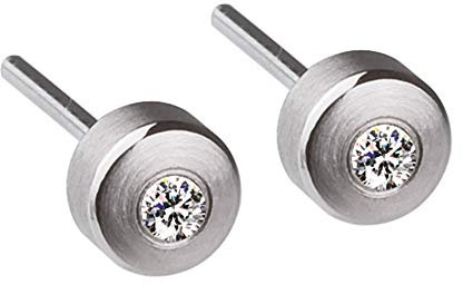 Ernstes Design Ohrringe E273 Edelstahl Brillant 0,07 ct. Stecker Ohrstecker