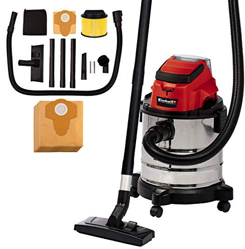 Einhell Akku Nass und Trockensauger TC-VC 18/20 Li S Solo Power X-Change + Schmutzfangsack 20 Liter
