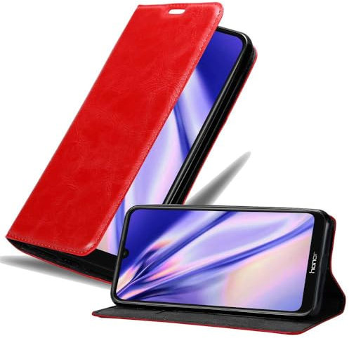 Cadorabo Funda Libro para Honor 8A en Rojo Manzana - Cubierta Proteccíon con Cierre Magnético, Tarjetero y Función de Suporte - Etui Case Cover Carcasa