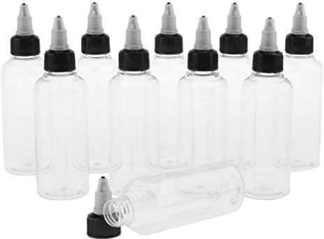 Non-brand 10 Pieces 100ml Clear Squirt Bottles with Cap and Tip, Bottles for Oil, Condiments, Dressing, Paint, Glue, Crafts