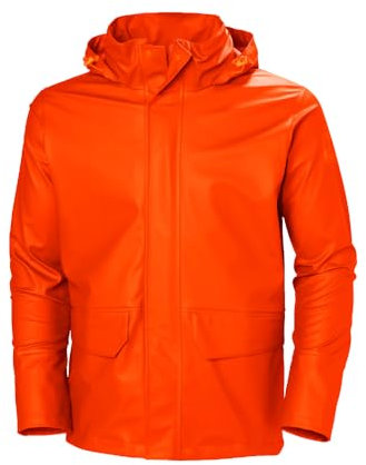 Helly Hansen Workwear Men's Gale Rain Jacket – Waterproof Lightweight Durable Work Raincoat Dark Orange