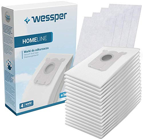 Wessper Sacchetti per Aspirapolvere - Compatibili con Philips, AEG, Electrolux, Volta – Filtro Anti-Allergene, Massima Potenza di Aspirazione, 16 Pezzi + 4 Filtri