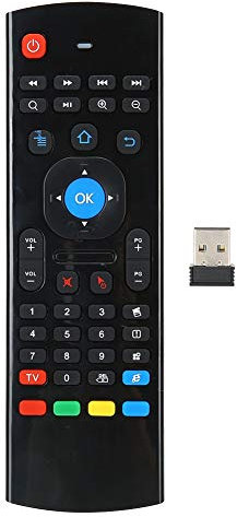 Mouse remoto de TV, mouse inalámbrico Air Fly con micrófono, giroscopio de 6 ejes, transmisión infrarroja, función de aprendizaje, controlador de juegos, entrada de teclado completa para PC/TV
