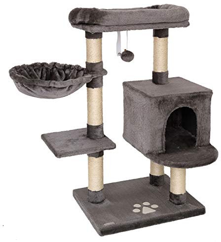 lionto Árbol rascador para Gatos Altura 93 cm, Gris Oscuro