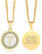 Personalisierte medizinische Alarm Halskette | kundengebundener Edelstahl passender Zirkon Notfall Runde Form ID Dog Tag Anhänger Halskette für Herren Damen,Identifikation Notfall Halskette,24 Kette