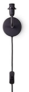 Paco Home Wandlampe Wandleuchte Innen Mit Stecker und Schalter Flur Lampe Wohnzimmer Kabellänge 3m E14, Lampenart:Wandleuchte, Leuchten Farbe:Schwarz