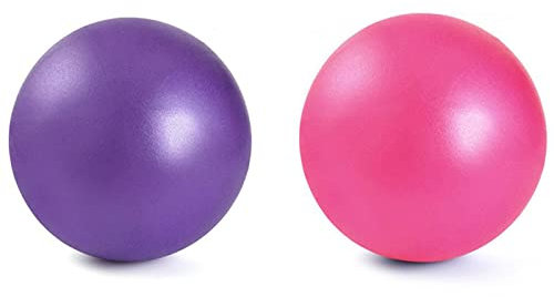 YiYFiT Pilates Ball,2 Stück 25cm Mini Übungsball Stabilitätsball Soft Yuga Ball für Gym Home Office,Perfekt für Pilates,Yuga,Core Strengthening,Physikalische Therapie,Fitness Workout(Lila und Pink)