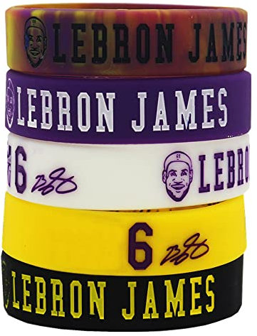 Lorh's store Basketballspieler James Nummer 6 inspirierende Signaturarmbänder Sport Silikonarmband 5 stück