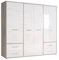 expendio Kleiderschrank Jana 2 weiß Hochglanz Sandeiche 209x202x60 cm Schlafzimmerschrank Drehtürenschrank Schrank Schlafzimmer