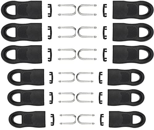 Tiranti per cerniere per riparazioni, 12 set, ciascuno 6 x 35 mm e 45 mm di lunghezza totale, collegabili, tiralampo, cursore per cerniere per valigia, zaino, borsa, linguette tirazip