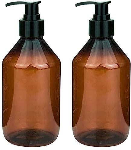 mikken 2 Seifenspender 250 ml Shampoo-Flaschen Lotionspender aus Kunststoff inkl. Etiketten
