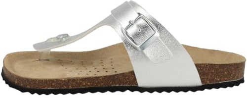 Geox D BRIONIA K Flip-Flop, Silver, 40 EU